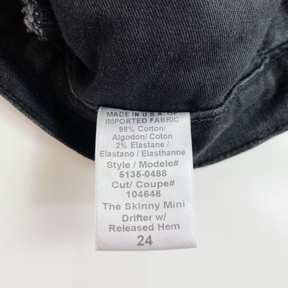 Current/Elliott Skinny Mini Denim Skirt Released Hem Drifter Washed Black 24 NWT - Picture 9 of 9